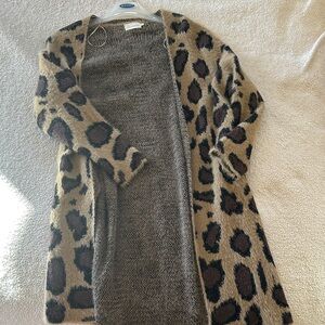 Chico's Animal Print Cardigan - Black and Brown